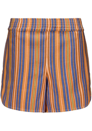 PAULA striped cotton mini shorts - Blue
