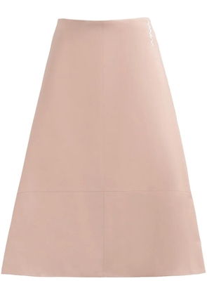 Marni A-Line leather midi skirt - Pink