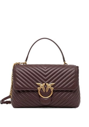 PINKO Love Lady Puff chevron-quilted satchel - Brown