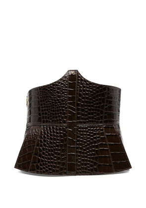 Elisabetta Franchi crocodile-effect lace-up belt - Brown
