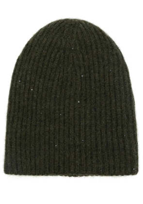 Fabiana Filippi sequin ribbed beanie - Green