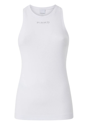 PINKO logo-lettering tank top - White