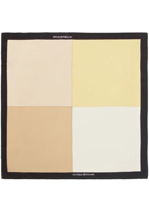 Victoria Beckham colour block-print silk scarf - Neutrals