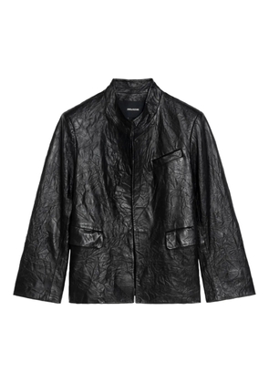 Zadig&Voltaire Veryn Crinkle leather blazer - Black