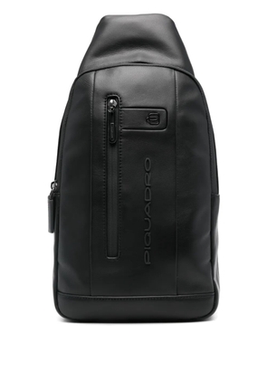 PIQUADRO logo-embossed backpack - Black
