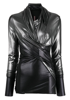 Rick Owens Lilies Easy asymmetric draped top - Silver