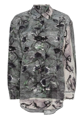 JNBY abstract-print asymmetric shirt - Green