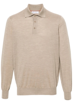 Brunello Cucinelli fine-knit polo shirt - Neutrals