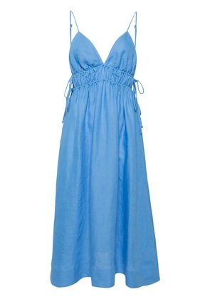 casa raki Rita organic linen dress - Blue