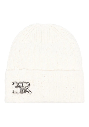 Ermanno Scervino cable-knit beanie hat - White