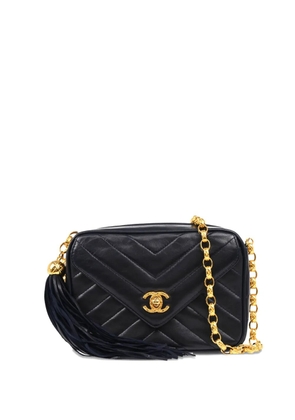 CHANEL Pre-Owned 1992 V-stitch quilted mini bag - Blue