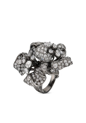 Anabela Chan 18kt black gold Magnolia diamond cocktail ring