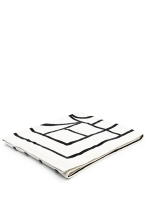 TOTEME logo-jacquard beach towel - Black