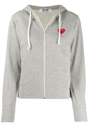Comme Des Garçons Play zipped almond eye heart hoodie - Grey