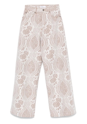 Giuseppe Di Morabito lace-effect jeans - Neutrals
