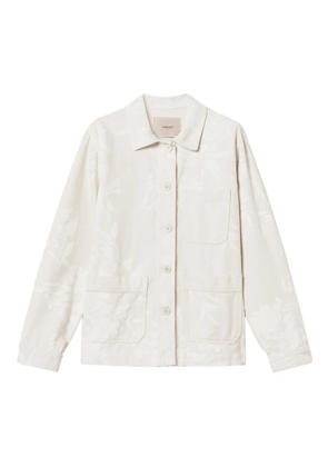 TWINSET floral-jacquard shirt jacket - White