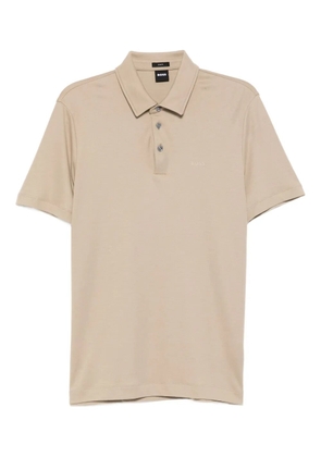 BOSS logo-embossed polo shirt - Neutrals