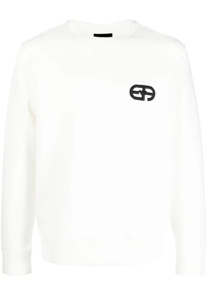Emporio Armani logo-embroidered crew-neck sweatshirt - White