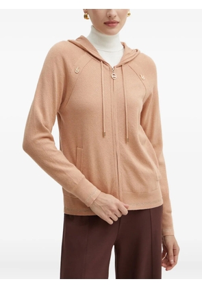 LIU JO logo-detail zip-fastening hoodie - Neutrals