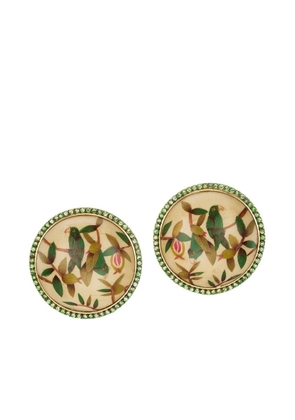 SILVIA FURMANOVICH 18K yellow gold Marquetry Birds earrings