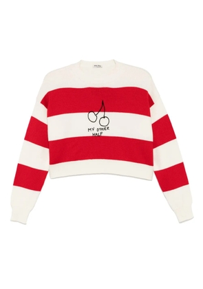 Miu Miu Pre-Owned 2019 embroidered jumper - White
