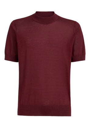 Brunello Cucinelli mock-neck knit T-shirt - Red