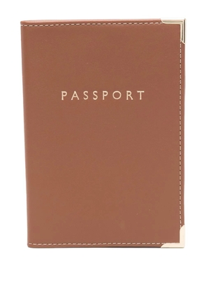 Aspinal Of London leather passport cover - Brown