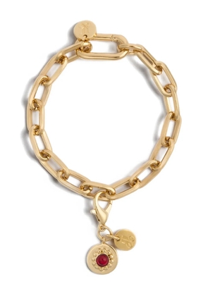 La DoubleJ red stone charm - Gold