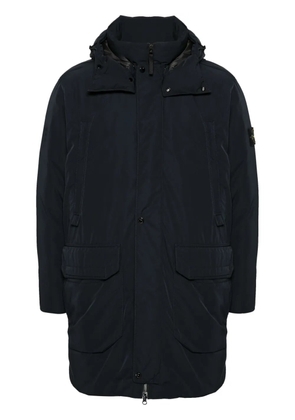 Stone Island compass-badge hooded jacket - Black