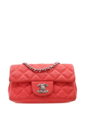 CHANEL Pre-Owned 2012-2013 Extra Mini Rectangular Classic Caviar Single Flap crossbody bag - Red