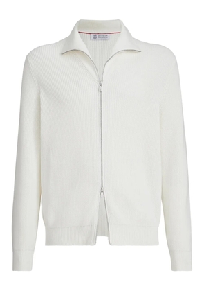 Brunello Cucinelli zip-fastening cardigan - White