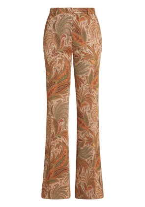 ETRO paisley-jacquard trousers - Brown