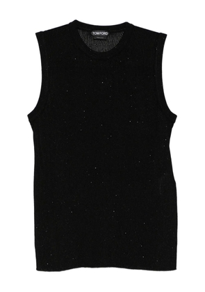 TOM FORD sequin-embellished ribbed tank top - Black