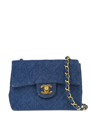 CHANEL Pre-Owned 1990 mini Classic Square Flap shoulder bag - Blue
