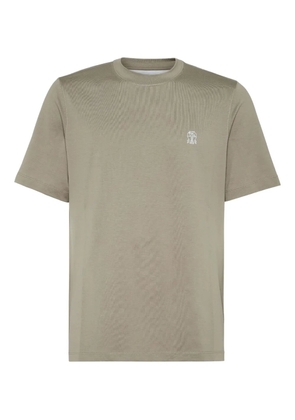 Brunello Cucinelli logo-print T-shirt - Green
