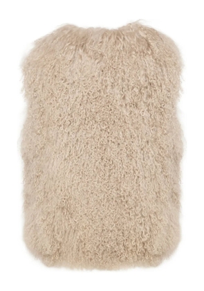 Yves Salomon sleeveless shearling jacket - Neutrals