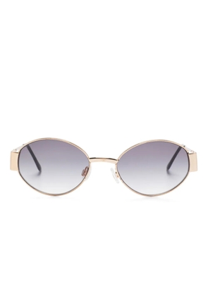 Saint Laurent Pre-Owned oval-frame sunglasses - Gold
