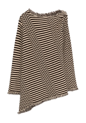 Gianfranco Ferré Pre-Owned 1990s striped fringed sweater - Brown