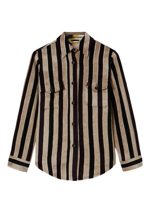 La DoubleJ striped-pattern chest-pocket jacket - Black