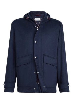 Brunello Cucinelli cashmere hooded jacket - Blue