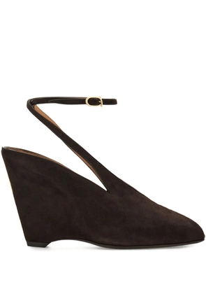 Ferragamo 90mm peep-toe wedge pumps - Brown