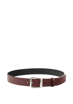 MM6 Maison Margiela engraved-logo leather belt - Red