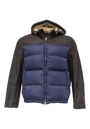 Brunello Cucinelli colour-block puffer jacket - Brown