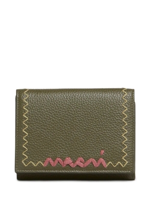 Marni textured leather bi-fold wallet - Green