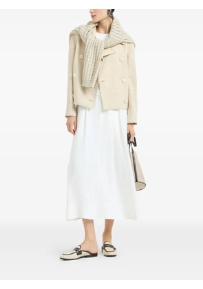 Brunello Cucinelli monili-embellished peacoat - Neutrals