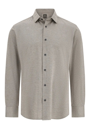 Boggi Milano pointed-ollar cotton shirt - Brown