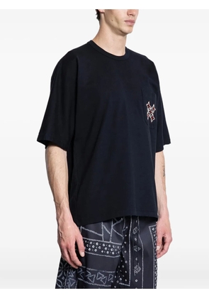 KUON Sashiko pocket T-shirt - Black