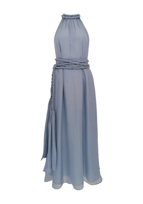 AZEEZA Dany halter-neck rope-belt midi dress - Blue