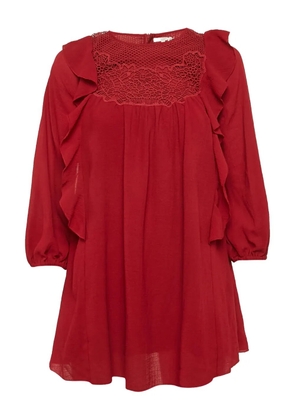 Chloé Pre-Owned ruffle crochet top - Red