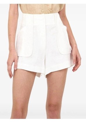 Christy Lynn bow-detail side-pocket shorts - White